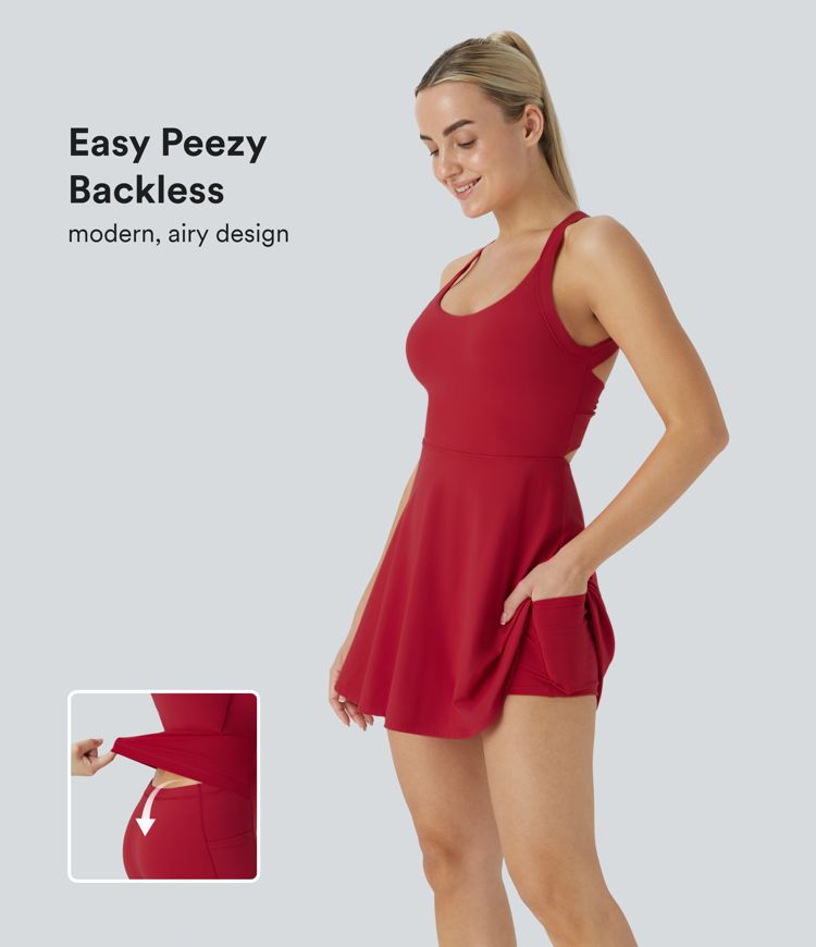 Women’s Softlyzero™ Airy Backless Twisted Cool Touch Dance Active Dress-Easy Peezy Edition - ... | HALARA