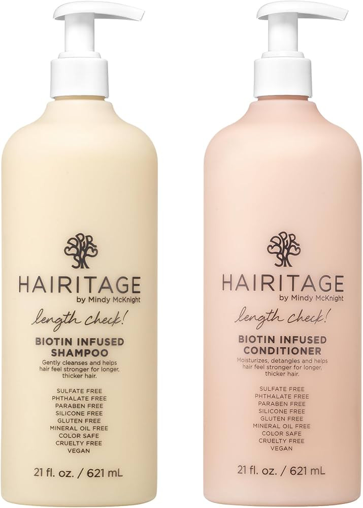Hairitage Length Check Biotin + Jamaican Black Castor Oil Shampoo and Conditioner Set for Hair Gr... | Amazon (US)