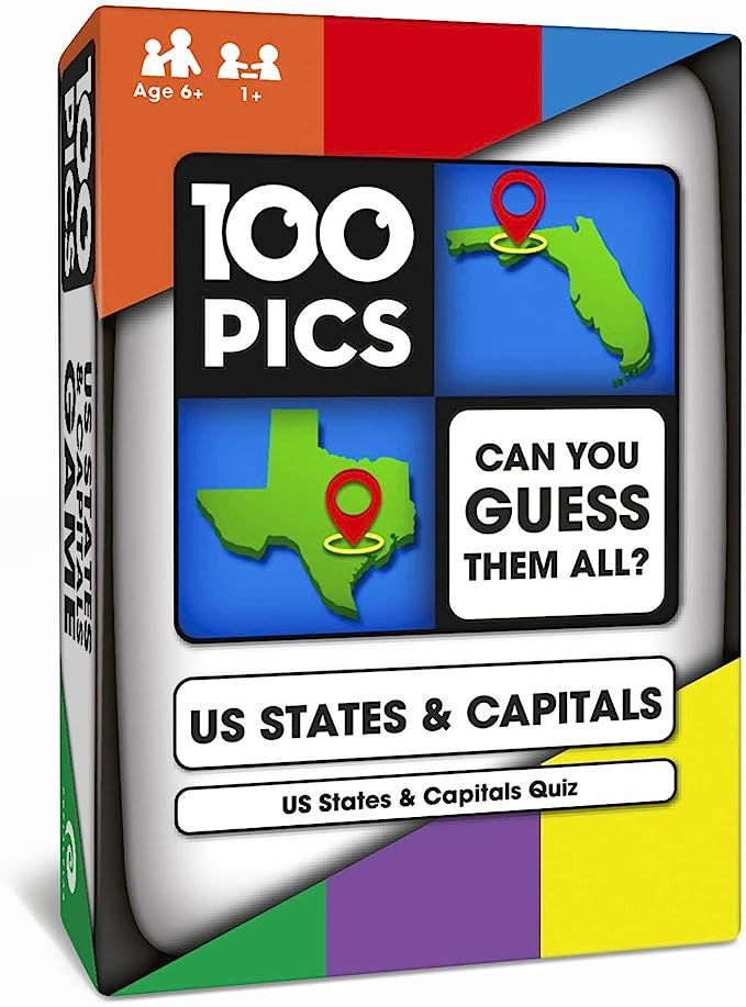 100 PICS US States & Capitals Game - USA Geography Flash Card Quiz | Pocket Puzzle for Adults and... | Amazon (US)