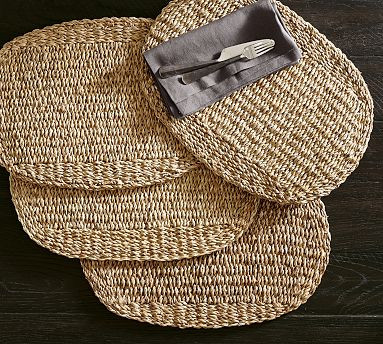 Isla Handwoven Seagrass Oval Charger Plate | Pottery Barn (US)
