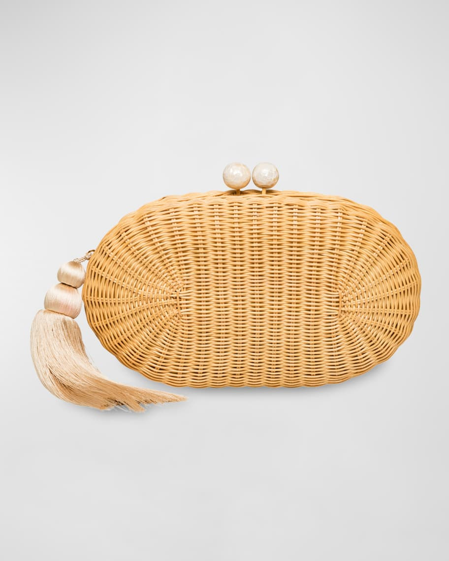 Rafe Joanna Palm Straw Clutch Bag | Neiman Marcus