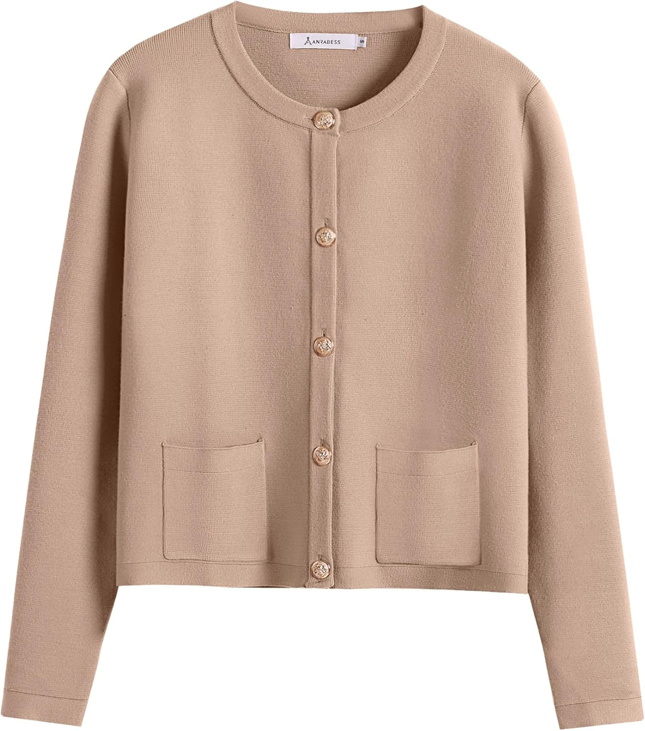 ANRABESS Women's Button Down Cropped Striped Cardigan Sweaters | Amazon (US)