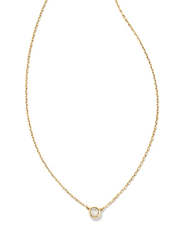 Audrey 14k Yellow Gold Pendant Necklace in White Diamond | Kendra Scott | Kendra Scott