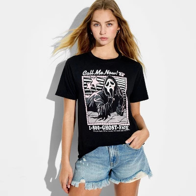 Women's Call Me Now Short Sleeve Graphic T-Shirt - Black XXL | Target