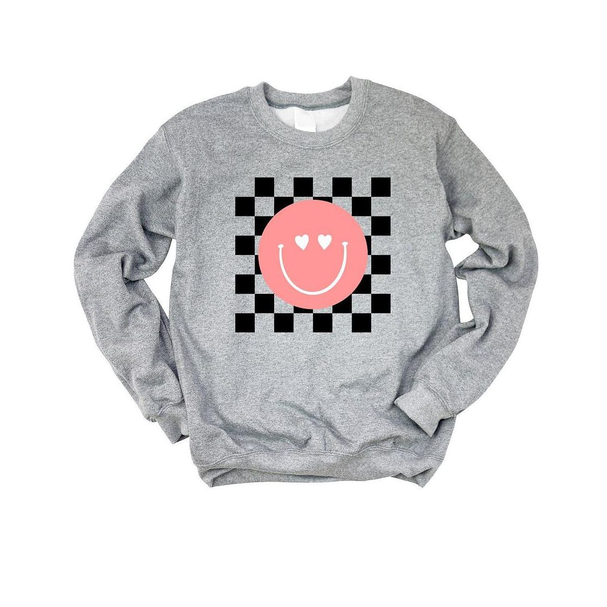 Simply Sage Market Women's Graphic Sweatshirt Valentines Pink Smiley | Target