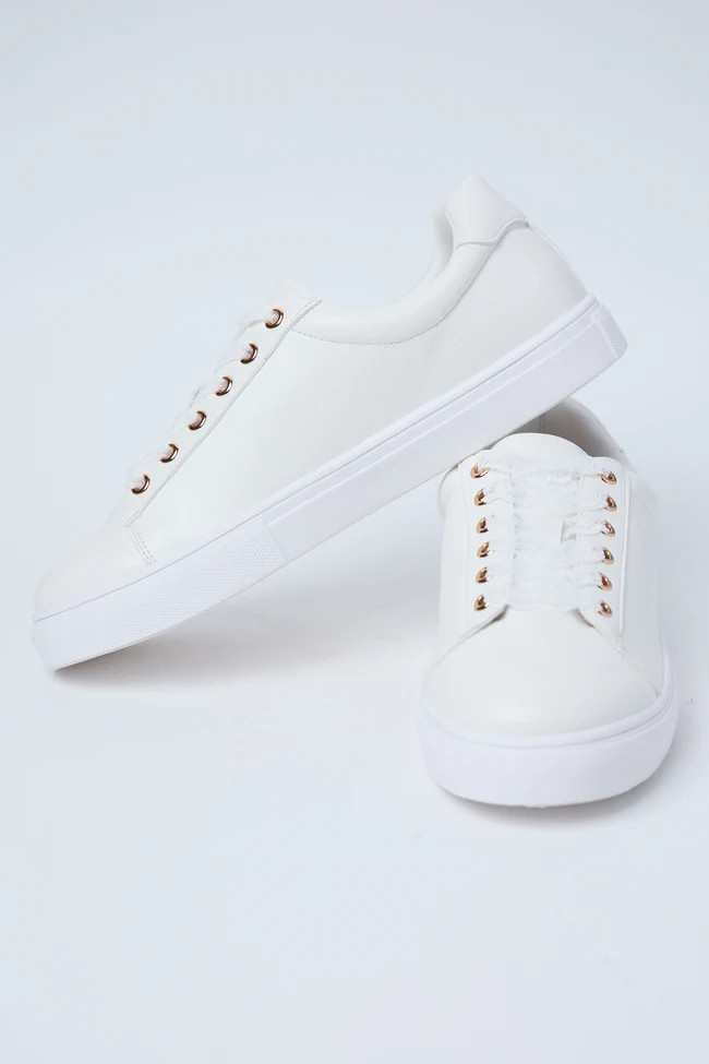 Falon White Sneakers | Pink Lily