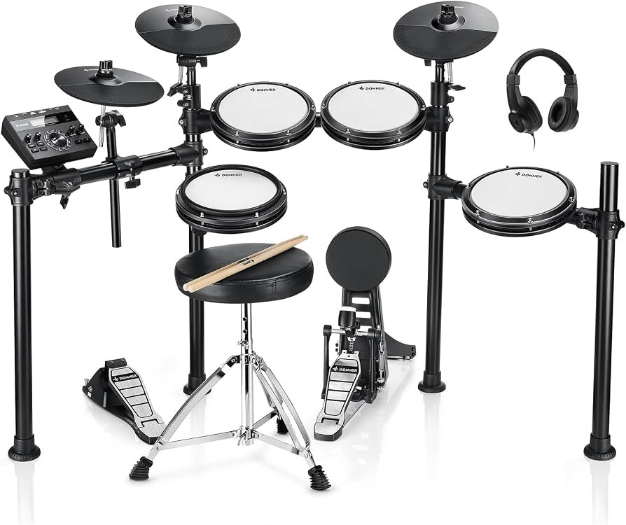 Donner DED-200 Electric Drum Sets with Quiet Mesh Drum Pads, 2 Cymbals w/Choke, 31 Kits and 450+ ... | Amazon (US)