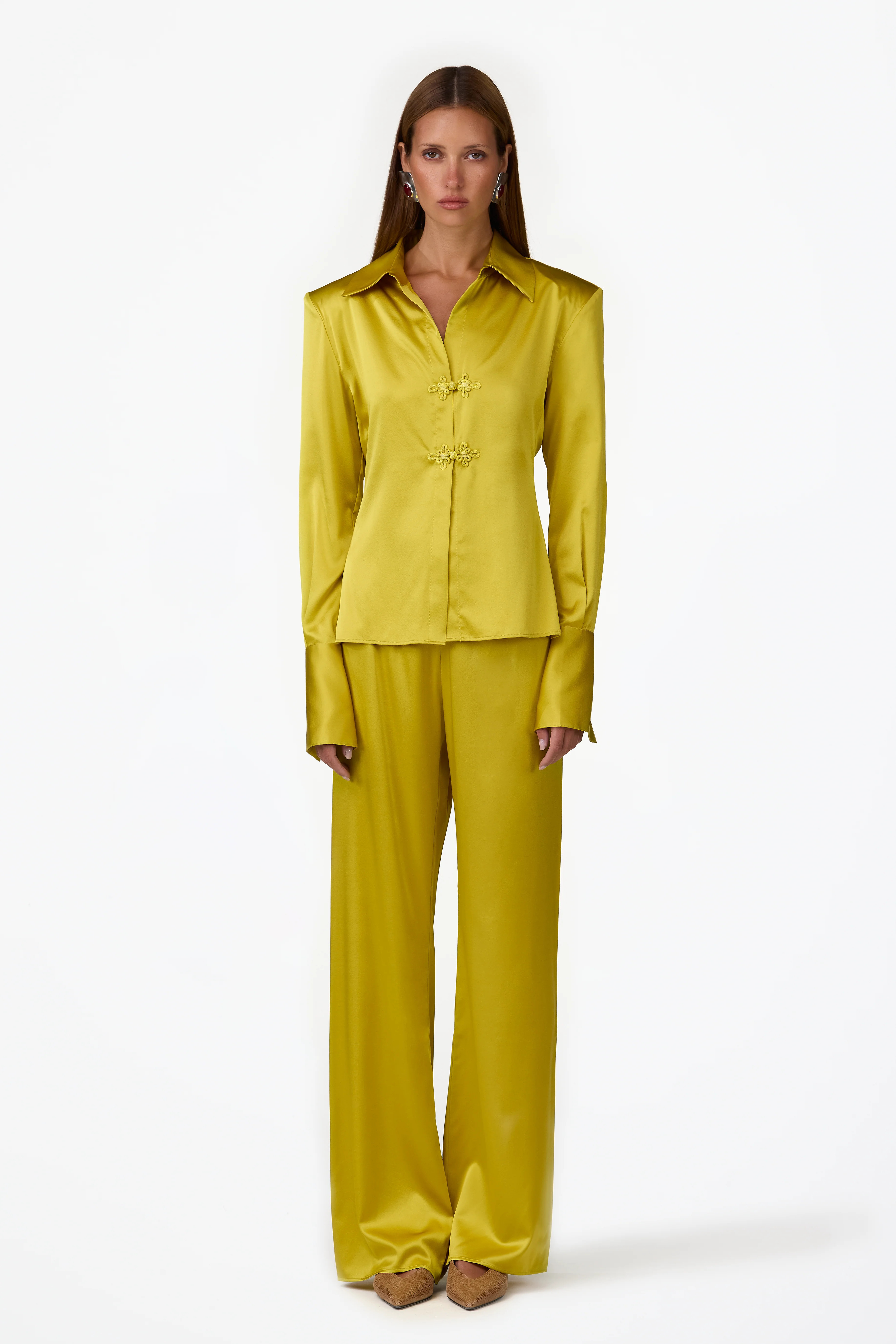 Silk Pant (Chartreuse) XS / Chartreuse | SAME