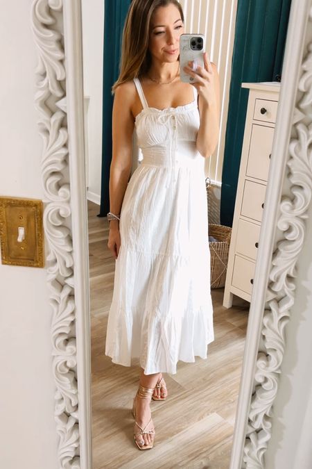 Found the perfect white eyelet sundress for Summer travels—on sale for $35! Pair it with sandals/heels to dress up in the evening, or throw a denim jacket over your shoulders and wear with sneakers for daytime exploring! 

Midi length, pull-on style with adjustable straps. Runs true to size!! (5’3, 115lbs wearing size XS) 

#sundress #mididress #eyeletdress #whitedress #summerdress #summerstyle #summertravel #summertravelstyle #summerinitaly #italiansummer #tieredmididress 

#LTKStyleTip #LTKSaleAlert #LTKTravel