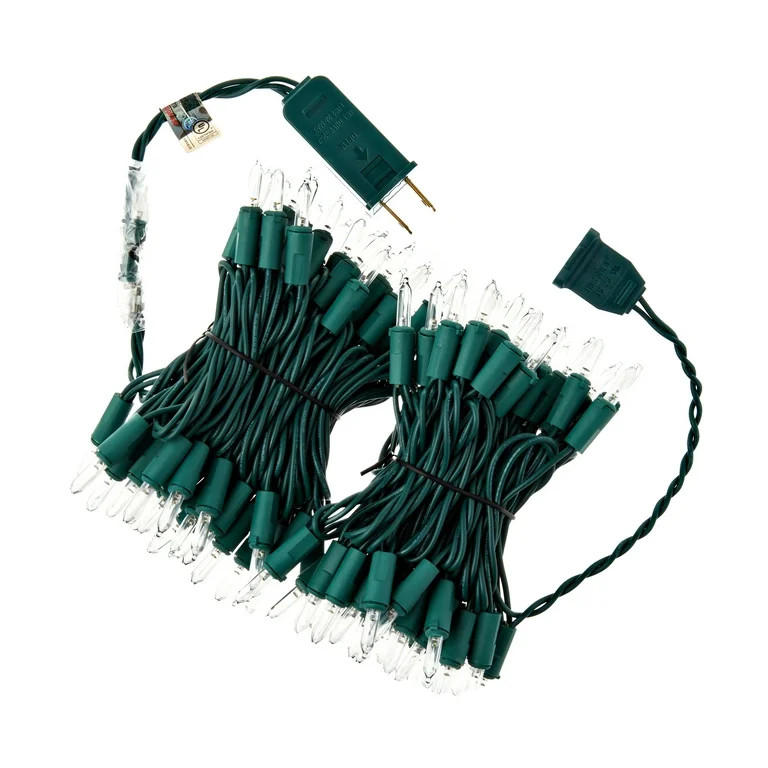 Sylvania Staylit 100ct Mini Christmas Twinkling String Lights, Warm White, Green Wire | Walmart (US)