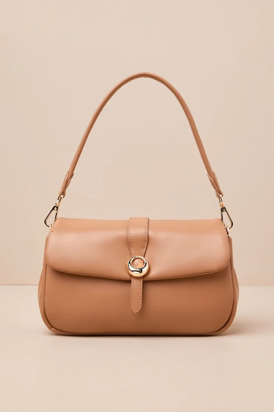 Almas Brown Puffy Vegan Leather Shoulder Bag | Lulus