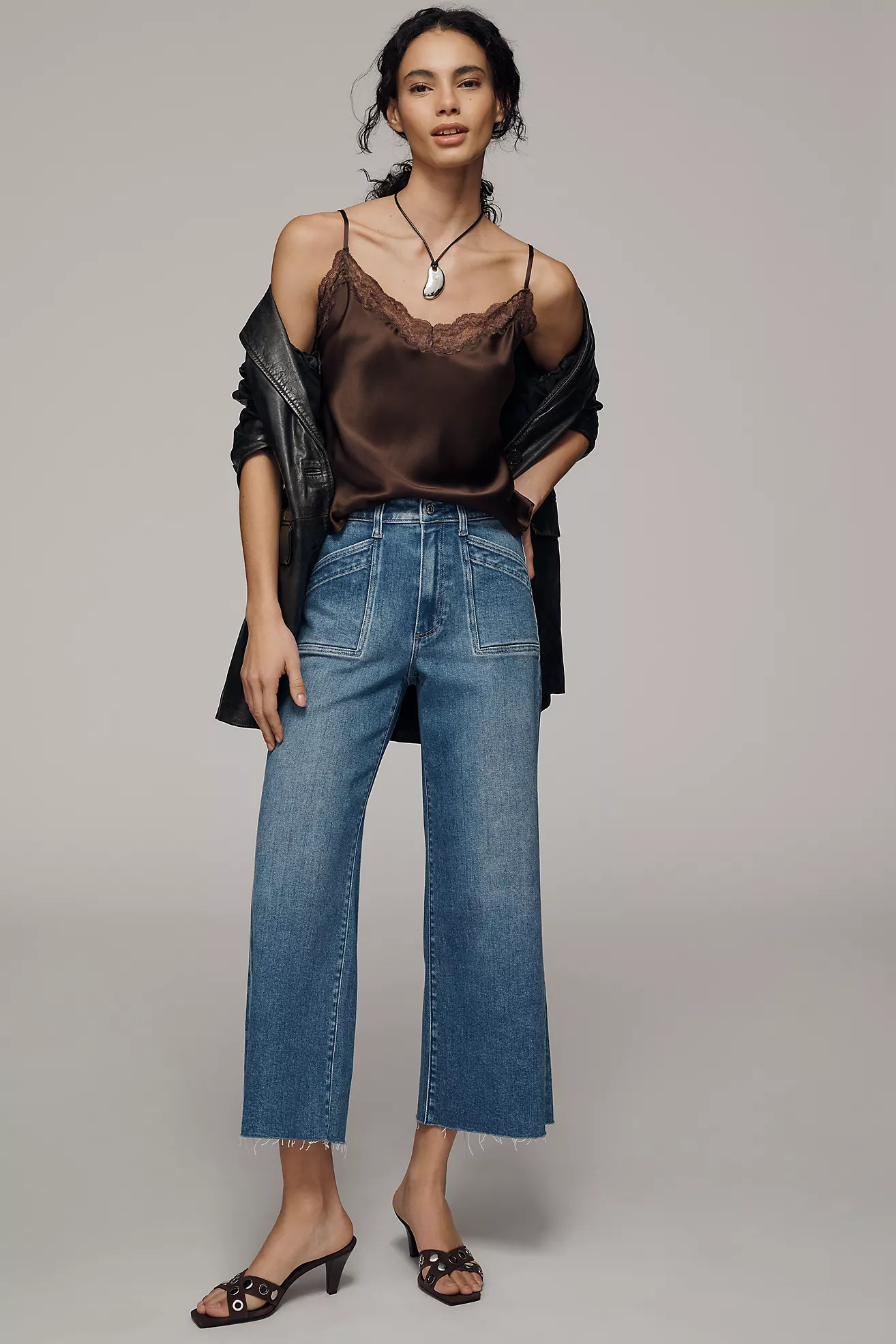 PAIGE Anessa Quincy Pocket High-Rise Crop Wide-Leg Jeans | Anthropologie (US)