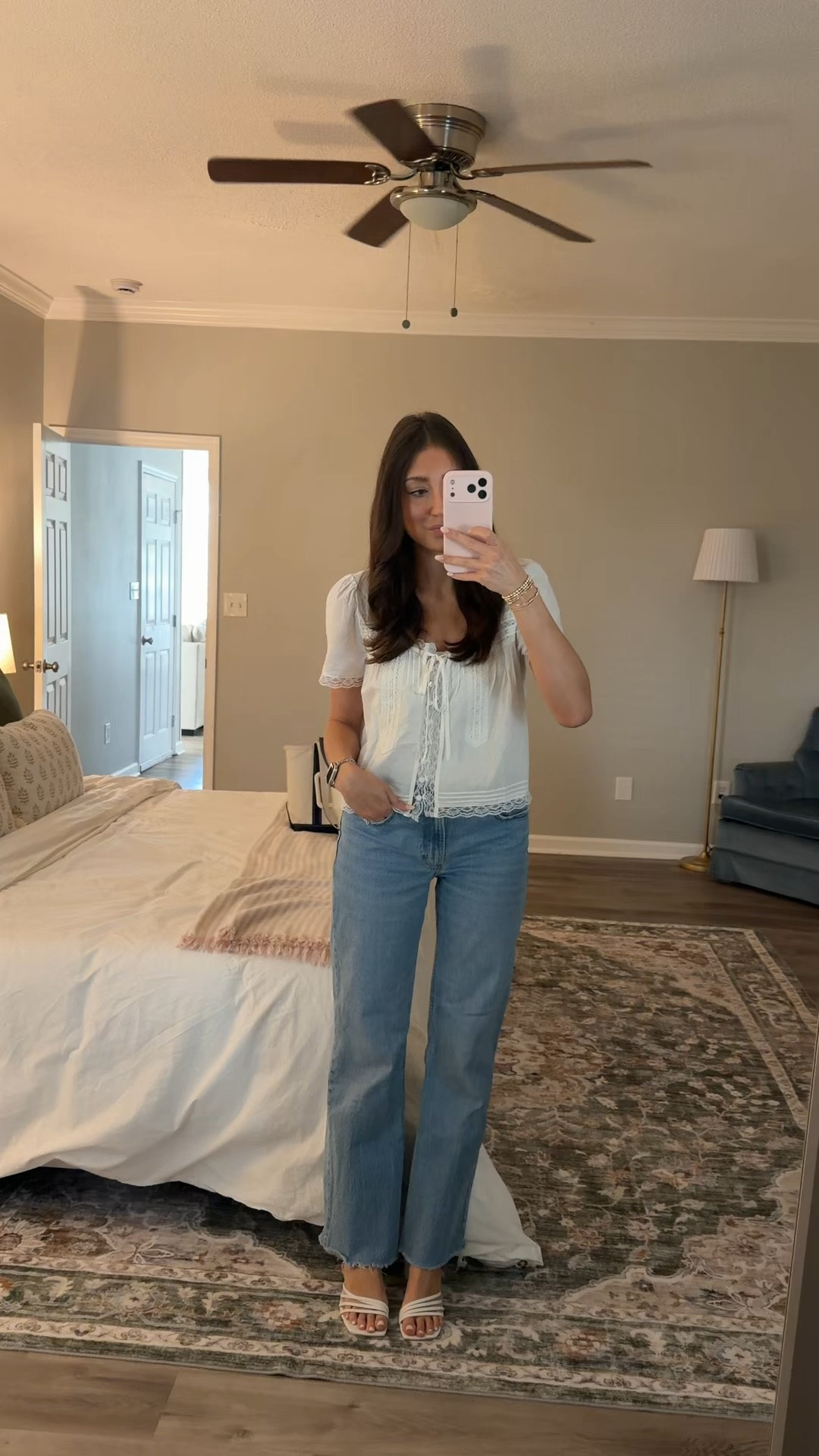 A white blouse and light jeans are just the perfect combo for a spring outfit!

#LTKootd #LTKSeasonal