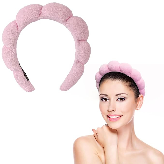 Spa Headband - Towel Fleece Makeup Headband With Sponge Filling, Soft And Absorbent For Women's B... | Amazon (US)