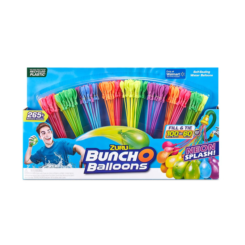 Bunch O Balloons 265 Neon Splash Rapid-Filling Self-Sealing Water Balloons (8 Pack) by ZURU | Walmart (US)
