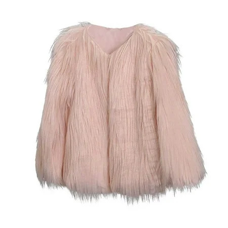 Women Winter Fluffys Faux-Coat Women s Shaggys Jacket Thick Warm Fashion Coats Long Sleeve Open Front Fluffys Cardigan Outwear Pinks m | Walmart (US)
