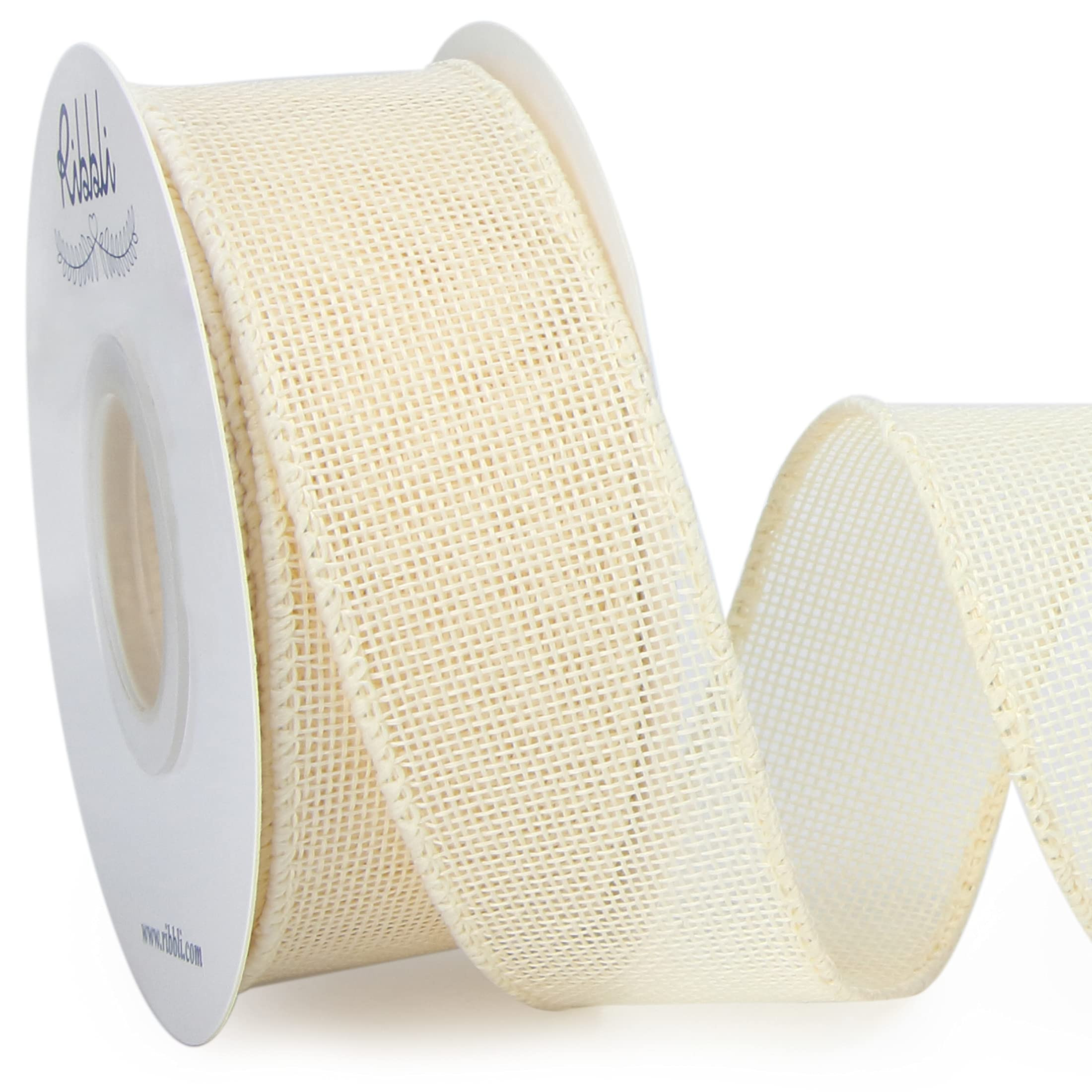 Ribbli Cream Burlap Wired Ribbon,1-1/2 Inch x 10 Yard, Ivory Wired Burlap Ribbon for Big Bow,Wrea... | Amazon (US)