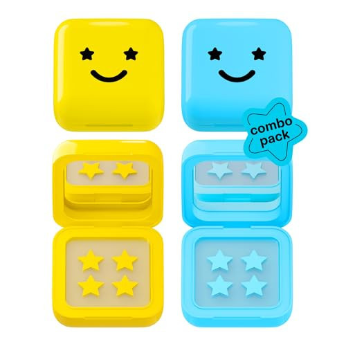 Starface Hydro-Star® Hydrocolloid Pimple Patches + Big Yellow Compact (32 ct) and Hydro-Star® Hydrocolloid Patches with Salicylic Acid + Big Blue Compact (32 ct), Shrink Spots, Absorb Fluid, 2-Pack | Amazon (US)