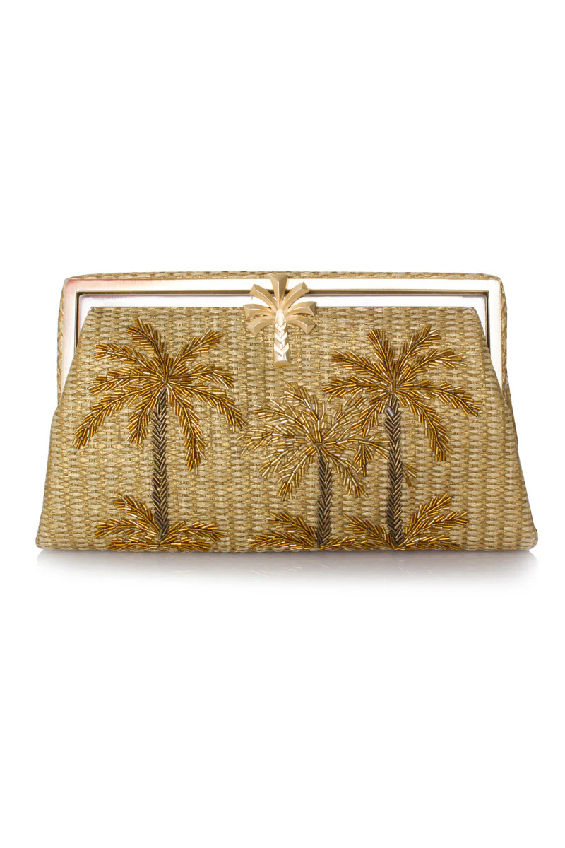 GOLDEN OASIS GOLD STRAW GRACE CLUTCH | Sarah's Bag | CULT MIA | CULT MIA UK LTD