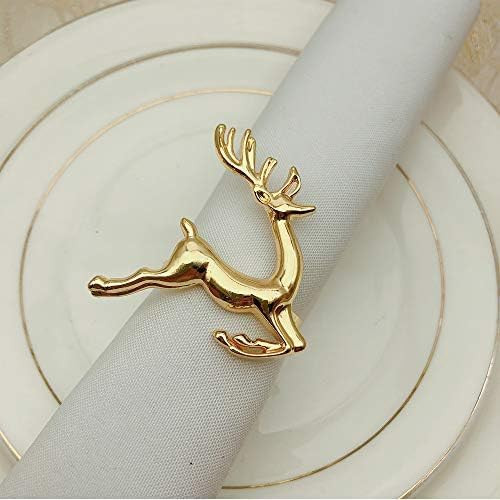 Napkin Rings Set of 6 Silver Set of 6 Napkin Rings Christmas, Holidays, Thanksgiving (Deer-3) | Amazon (US)