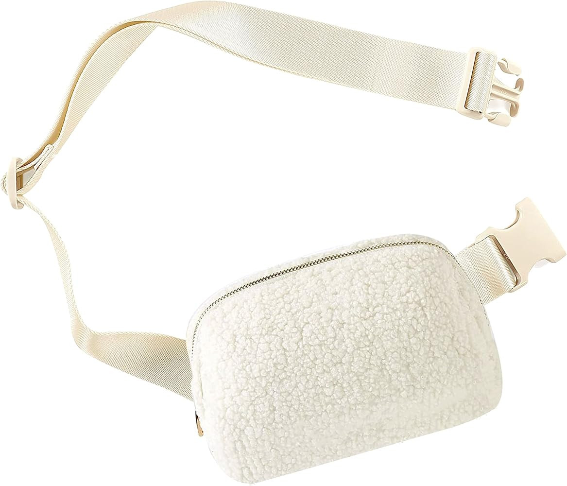 Lulu Belt Bag Fleece With Adjustable Strap Women Lemon Crossbody Fanny Pack Dupes Designer Purse Eve | Amazon (US)