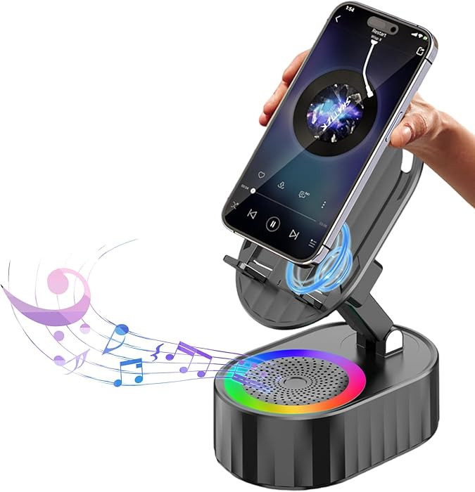 Wireless Induction Audio Bluetooth Speaker 5in1 Phone Holder Emergency Rechargeable (3000mAh) wit... | Amazon (US)