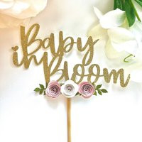 Baby in Bloom Cake Topper, Babies Pink & Cream Roses, Shower Topper | Etsy (US)
