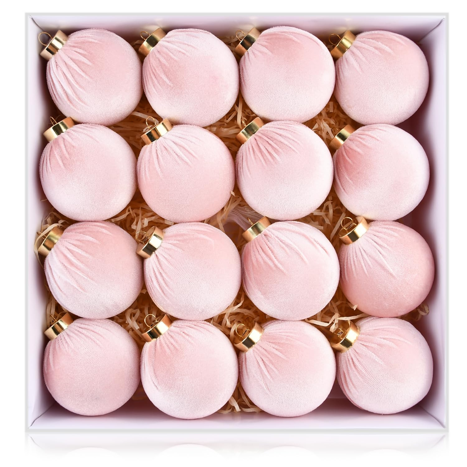 Velvet Ornaments for Christmas Tree Decorations - Light Baby Pink Christmas Ball Ornament for Ind... | Amazon (US)