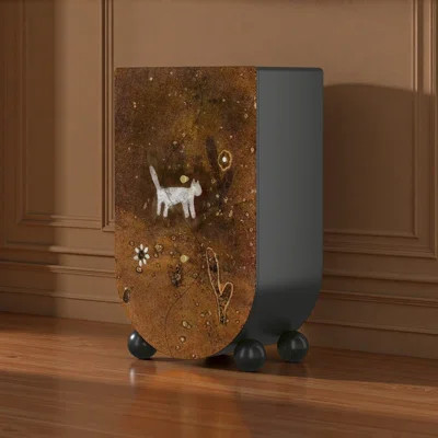 Vintage Abstract Cat Solid Wood Side Cabinet | Wayfair North America