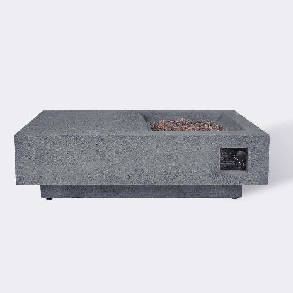 48" Argent Rectangle Cement Fire Table Gray - Bond | Target