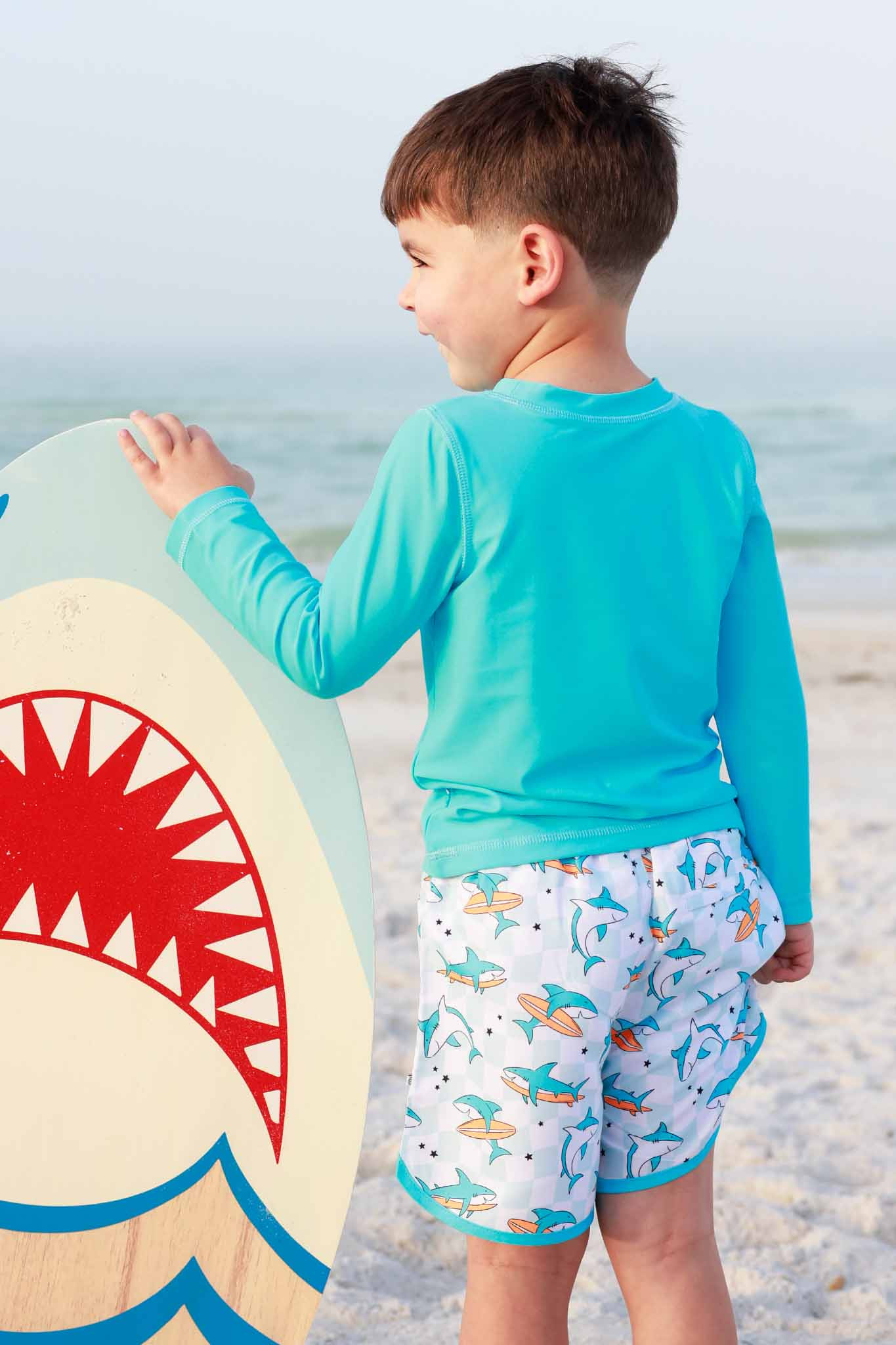 Long Sleeve Rash Guard Shirt | Sharking Blue | Caden Lane