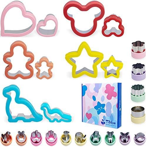 Sandwich Cutters Set 24 for Kids, Holiday Heart Shaped Cookie Cutters Vegetable Fruit Cutter Shape f | Amazon (US)