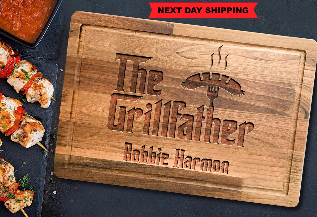 Christmas Cutting Board for Grill Master, The Grillfather BBQ Board for Men, Custom Dad Birthday ... | Etsy (US)