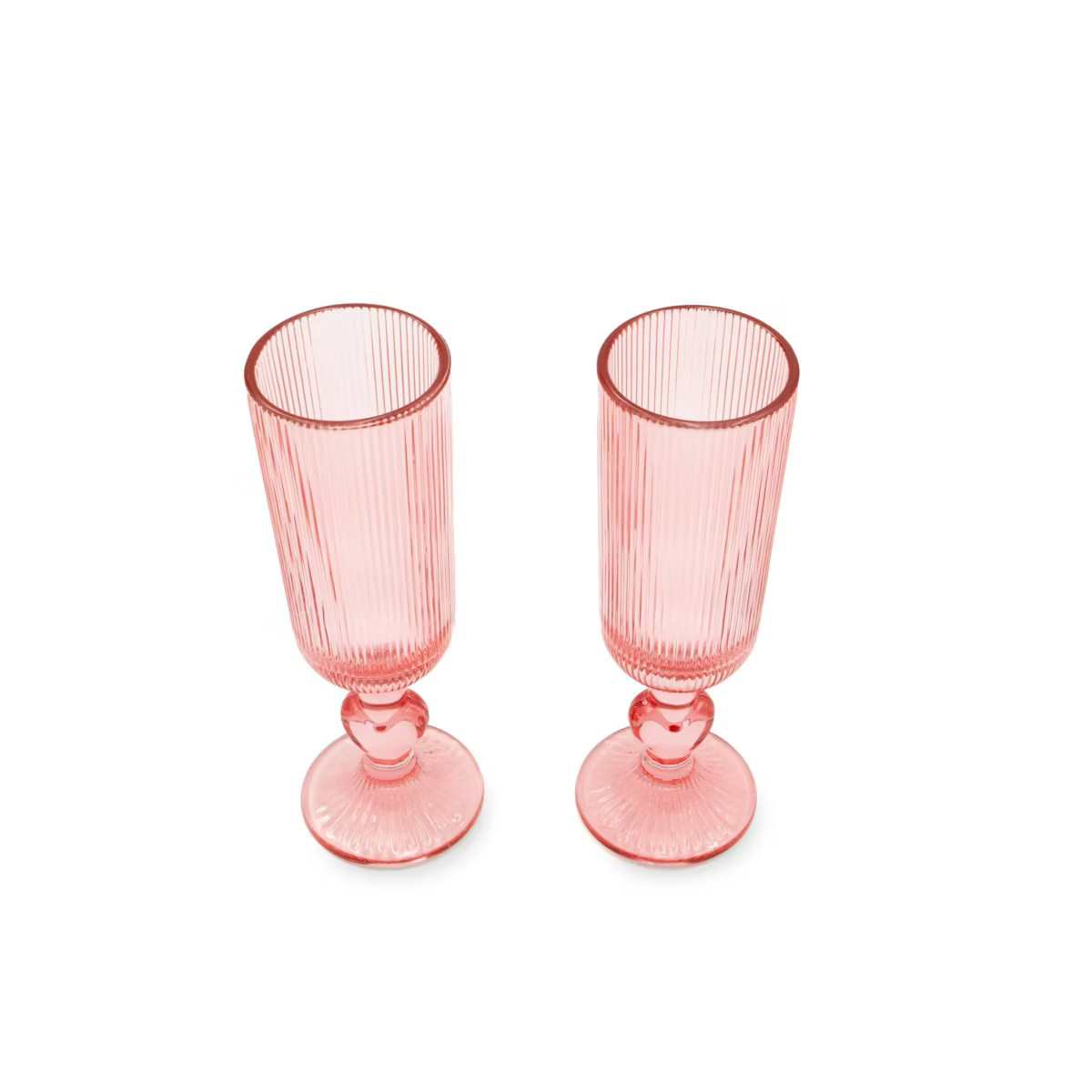 5 fl oz 2pk Glass Flutes Pink - Bullseye's Playground™ | Target