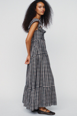 Flutter-Sleeve Tiered Midi Dress | Anthropologie (US)