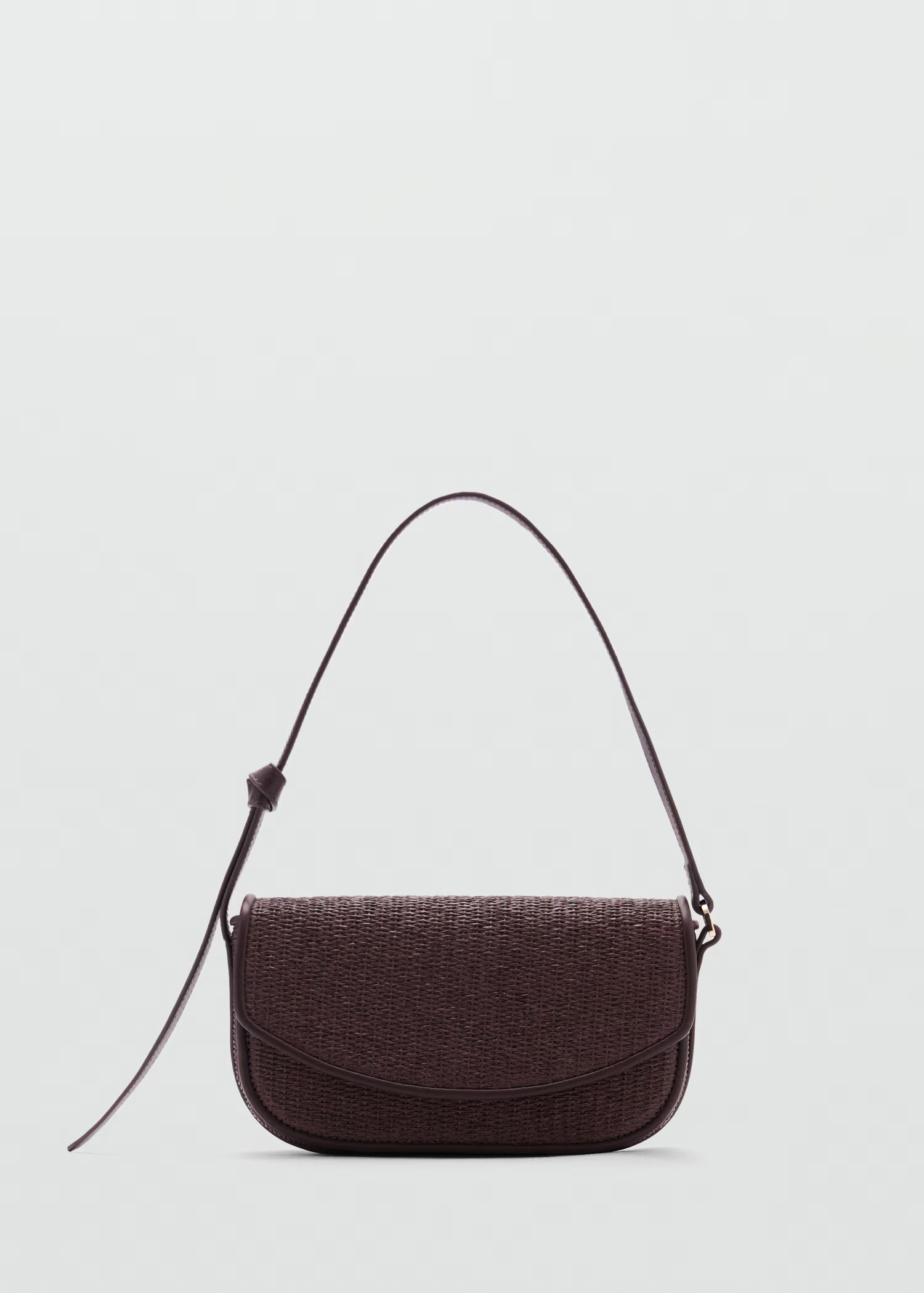 Raffia shoulder bag with flap - Women | MANGO United Kingdom | MANGO (UK)