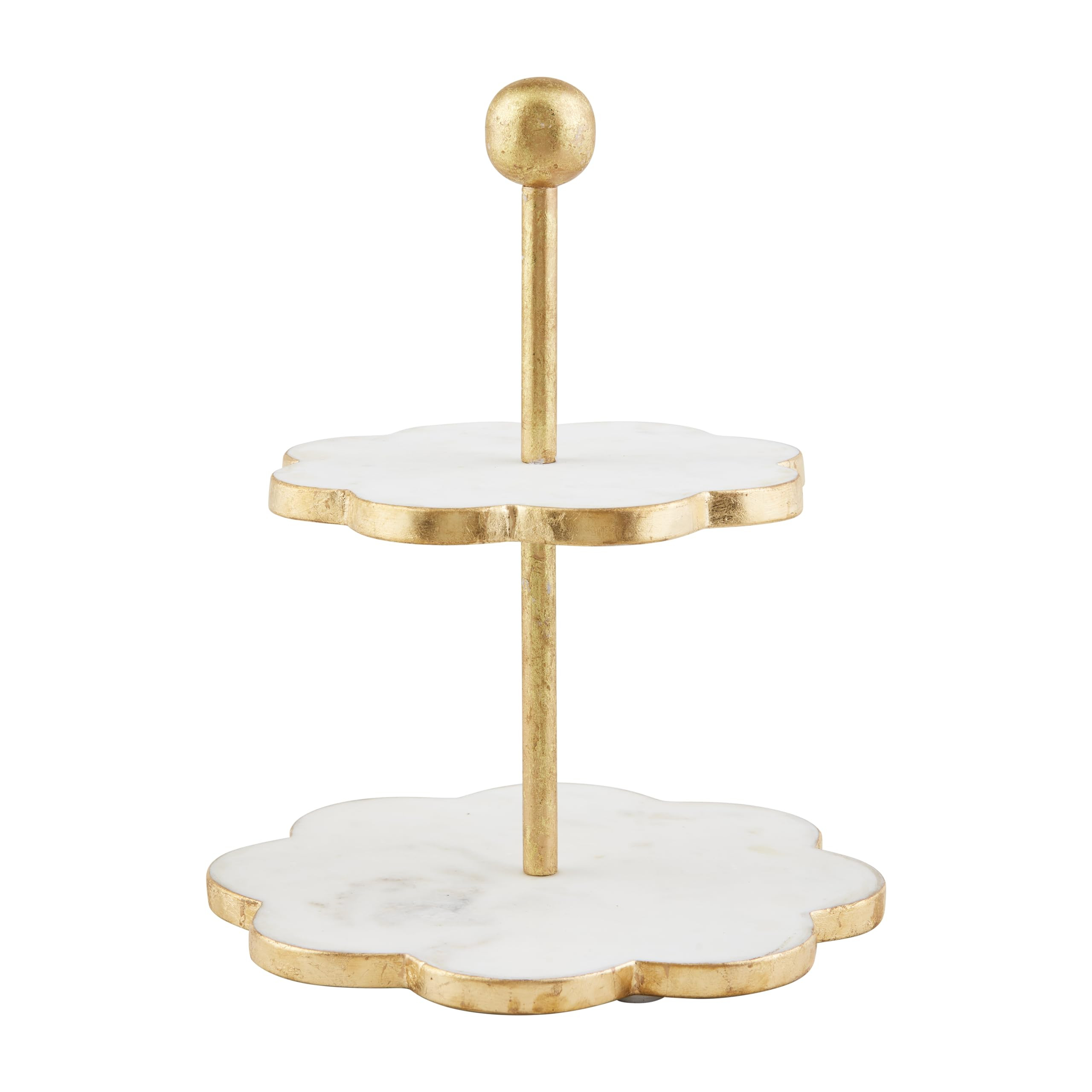 Mud Pie Scallop Gold Marble Tier Stand; 12" x 10" dia | Amazon (US)