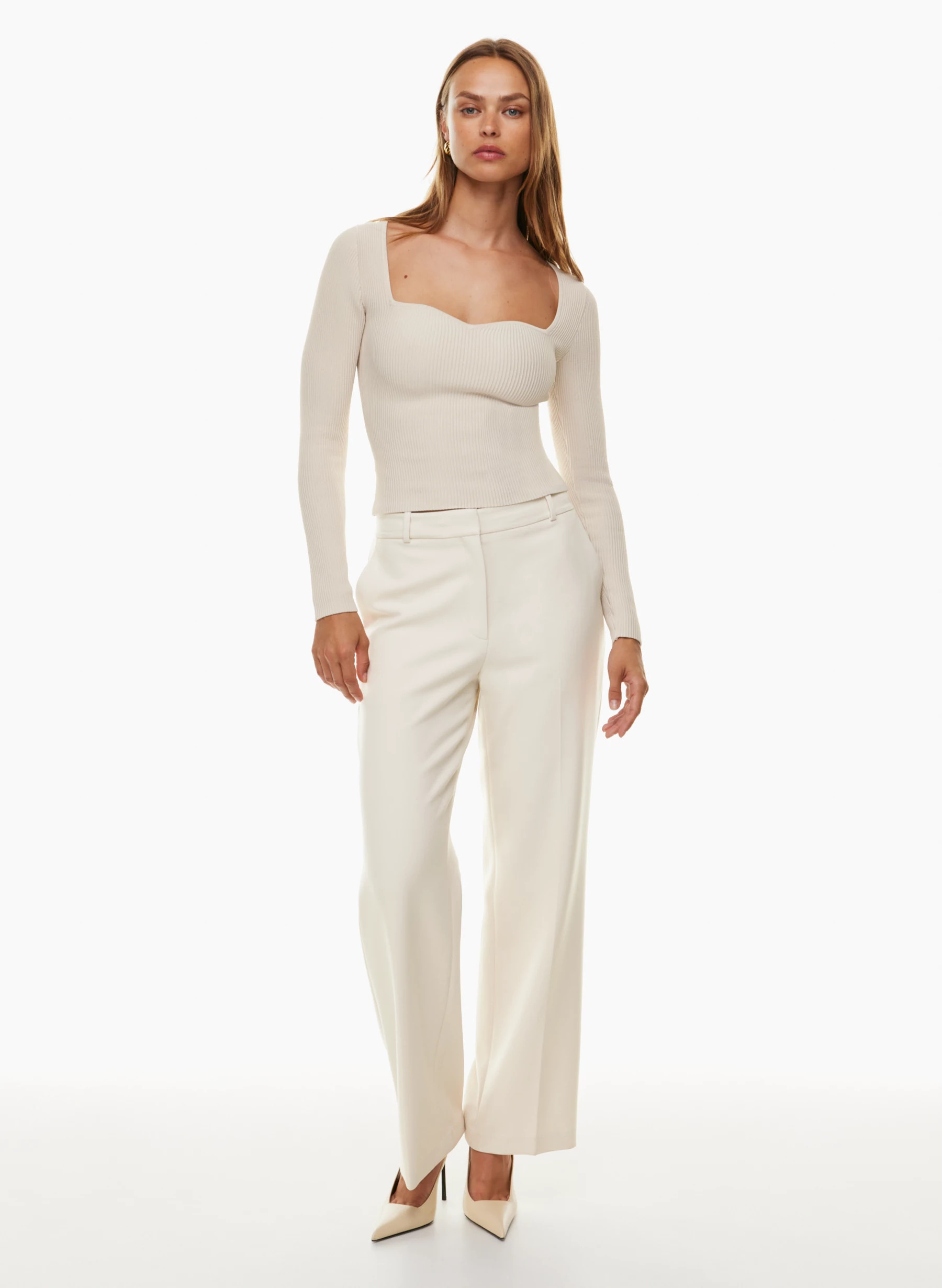 SCULPT KNIT SWEETHEART LONGSLEEVE | Aritzia