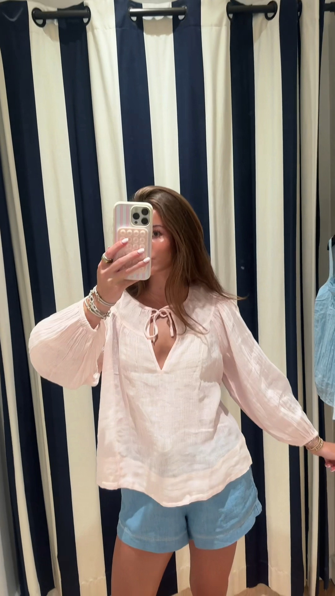 jcrew try on!!!! wearing an xs in all tops & i think a 4 in the pink shorts? @jcrew

#LTKSeasonal #LTKootd
