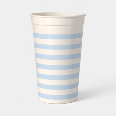 16 fl oz Plastic Tall Tumbler Light Blue Striped - Room Essentials™ | Target
