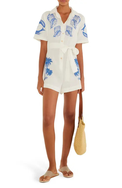FARM Rio Brasil Vintage Look Romper in Off-White at Nordstrom, Size X-Small | Nordstrom