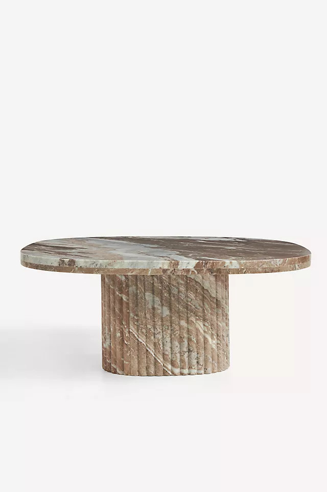 Kanta Square 36" Fluted Marble Coffee Table | Anthropologie (US)