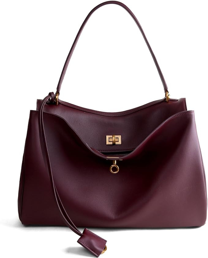 Genuine Leather Tote Bag for Women: Soft Leather Shoulder Handbags for Ladies - Satchel Purse for... | Amazon (US)