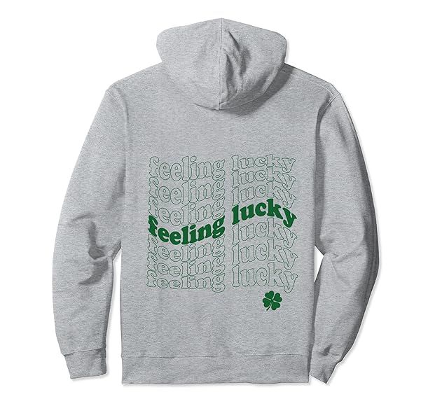 St. Patrick's Day Feeling Lucky Shamrock Clover Trendy Pullover Hoodie | Amazon (US)