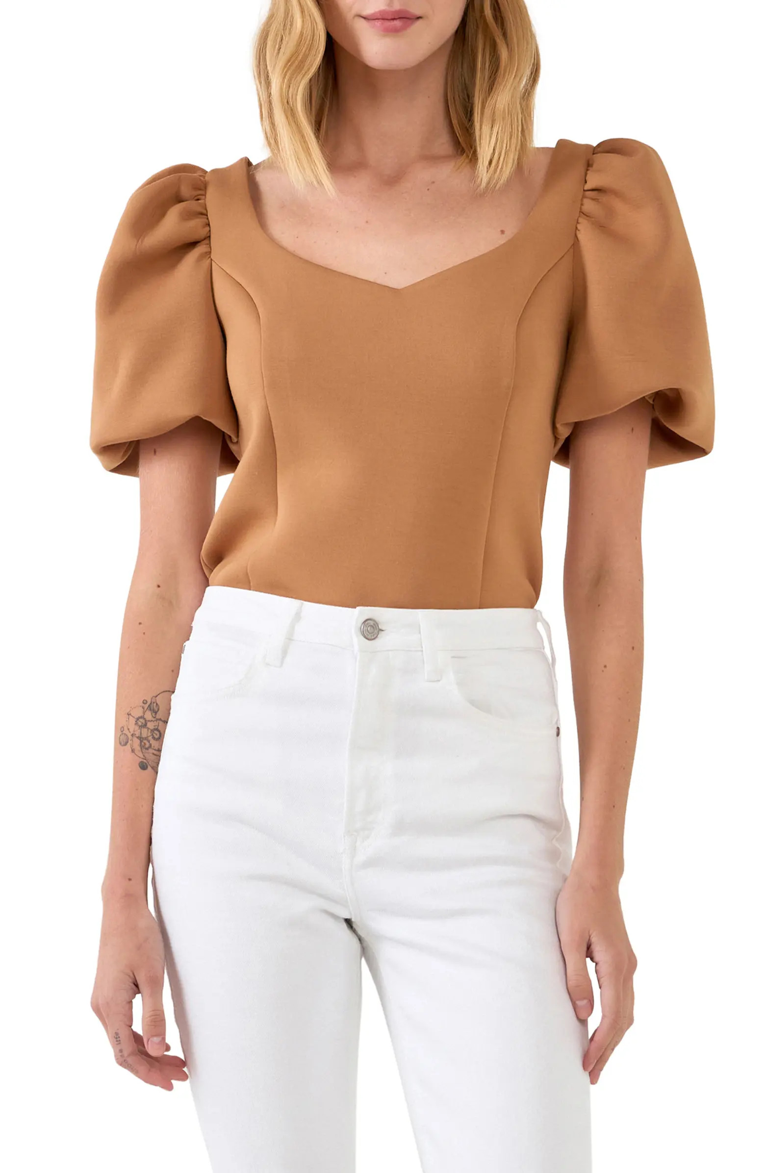 Scuba Puff Sleeve Top | Nordstrom