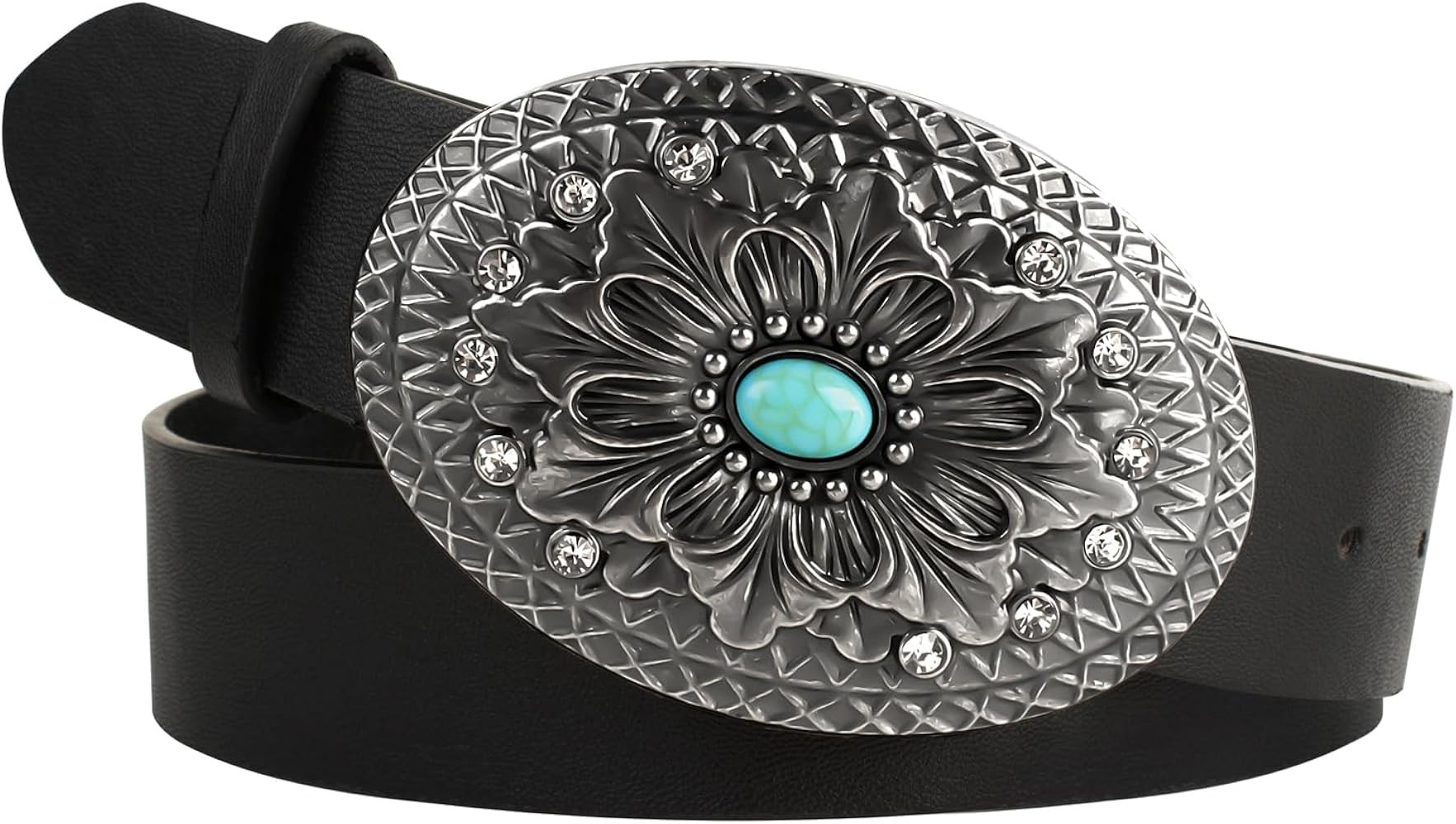 Scarlet Darkness Western Belt for Women Leather Cowgirl Belt with Turquoise Buckle Country Belts ... | Amazon (US)