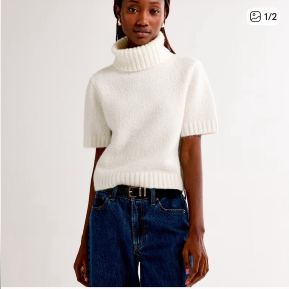 Abercrombie & Fitch Cream Ribbed Sweater | Poshmark