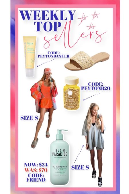 Sharing top sellers from this week!

Tula SPF, IOP tanning butter (major sale), free people looks, and more!!

#LTKstyletip #LTKsalealert #LTKunder50