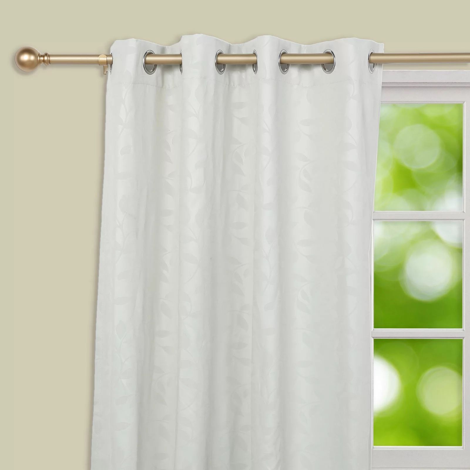 BalsaCircle 42-126 in Gold Adjustable Metal Curtain Rod Set Round Finials - Home Window Decoratio... | Walmart (US)
