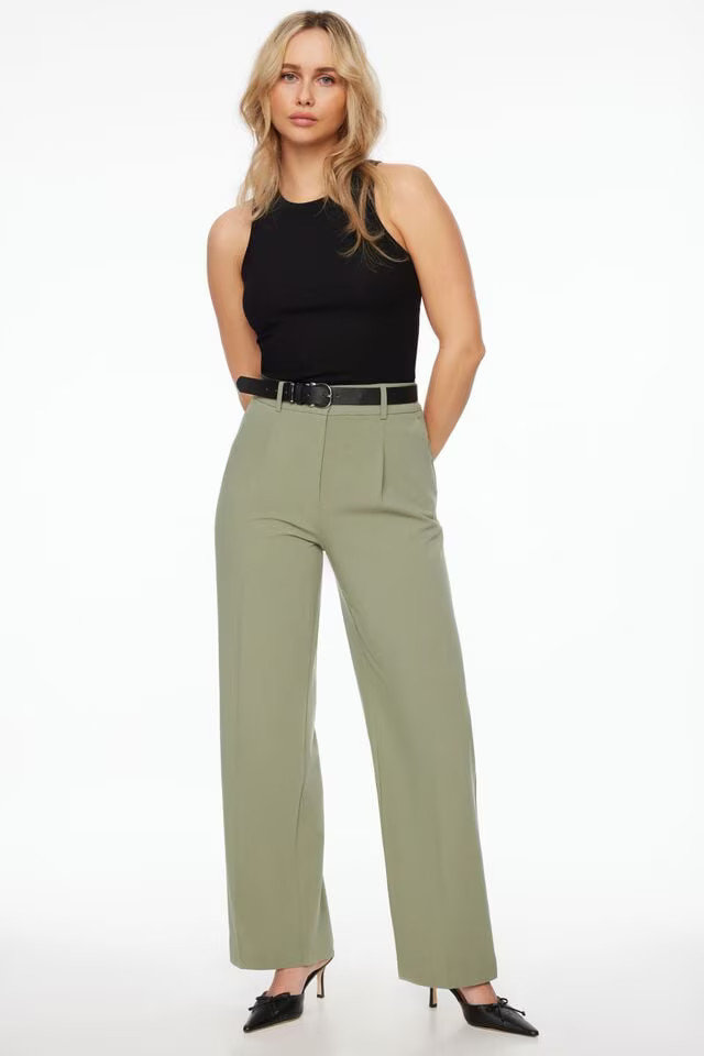 Sofia Pleated Straight Leg Pants | Dynamite Clothing